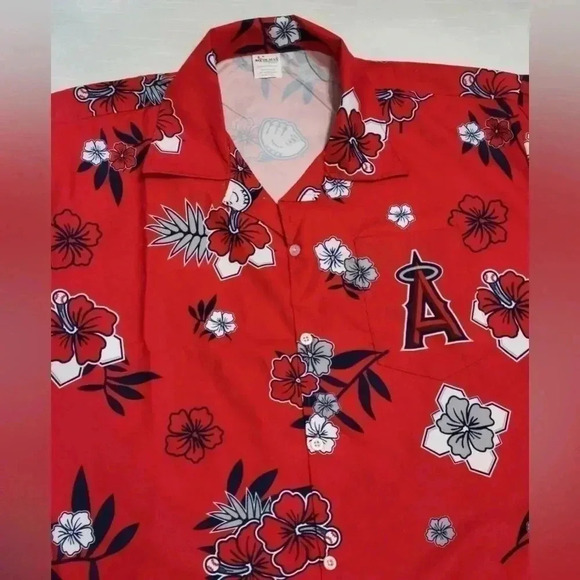 Los Angeles Anaheim Angel Hawaiian Aloha Shirt XL - Picture 4 of 5